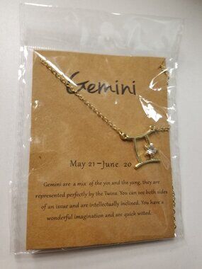 Golden Gemini Astrology Sign Star-Symbol Necklace
